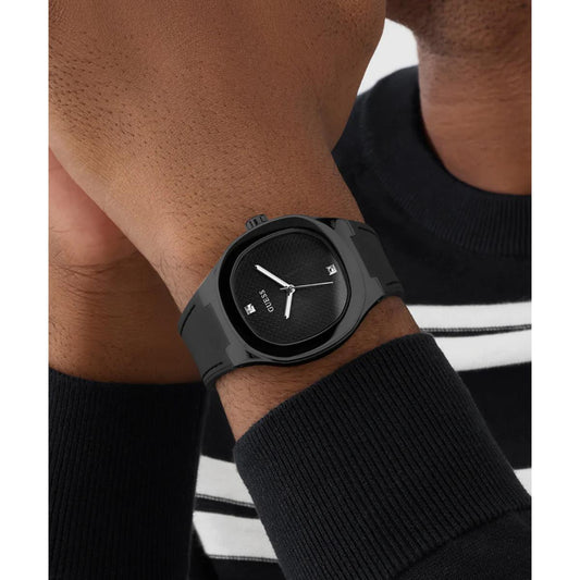 GUESS Dress Black Dial Analog Silicone Strap Men's Watch GW1005G3