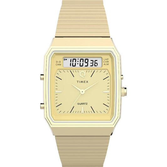 Timex Q Champagne Dial Analog-Digital Men's Watch - TW2Y06000UJ