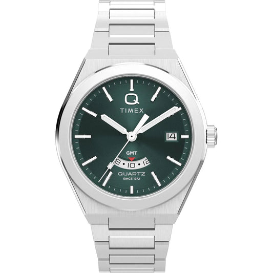 Timex Q Green Dial Analog Stainless Steel Men's Watch - TW2Y24800UJ