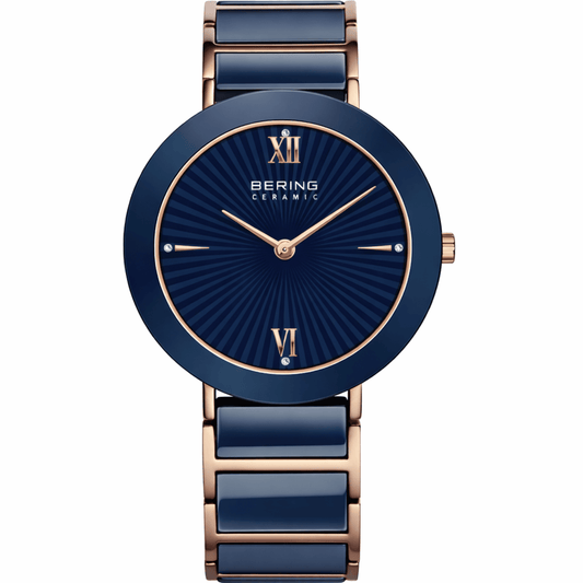 Bering Ceramic Blue Round Dial Analog Women’s Watch – 11435-768-I