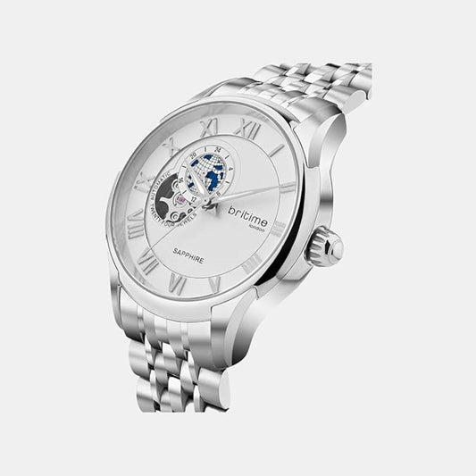 Britime Windsor Silver Dial Analog Automatic Men's Watch 318-M10201