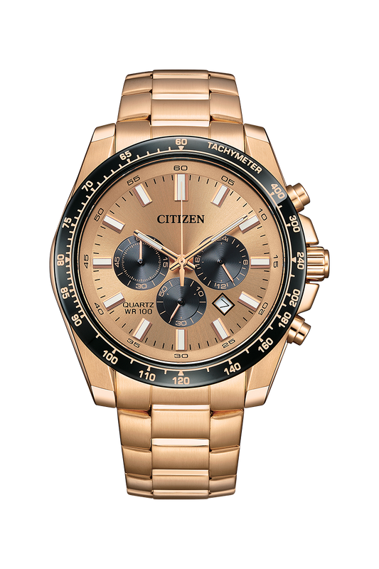 CITIZEN Quartz Rose Gold Dial Analog Chronograph Men's Watch AN8236-52P