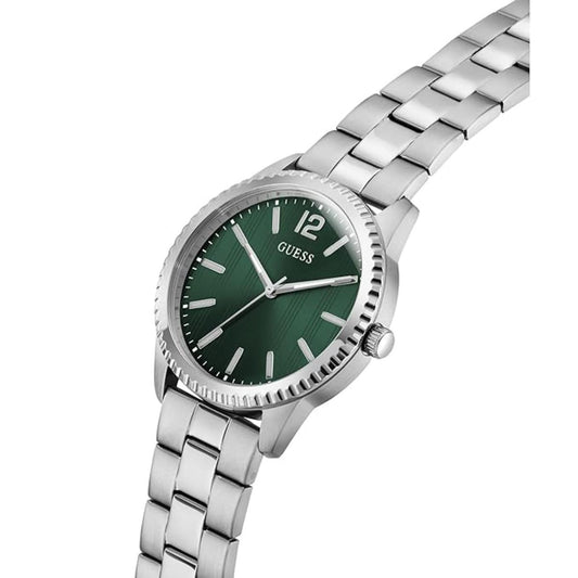 GUESS Quartz Green Dial Analog Stainless Steel Men's Watch GW1062G1