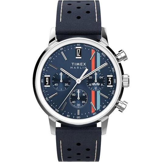 Timex Marlin Blue Round Dial Analog Chronograph Men's Watch TW2W99000IK